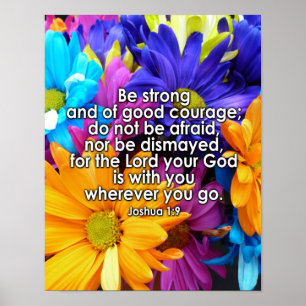 Poster Soyez forte Écriture Biblique