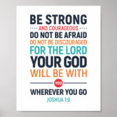 Poster Soyez Forts Et Courageux, Joshua 1:9 (Devant)