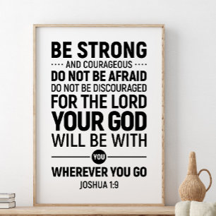 Poster Soyez Forts Et Courageux, Joshua 1:9
