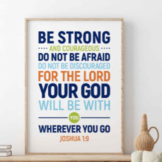 Poster Soyez Forts Et Courageux, Joshua 1:9