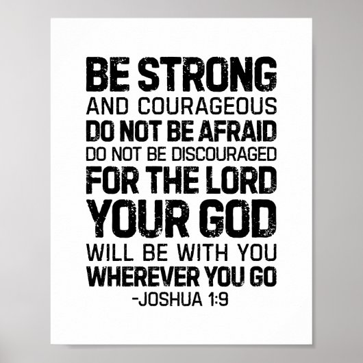 Poster Soyez Forts Et Courageux, Joshua 1:9 (Devant)