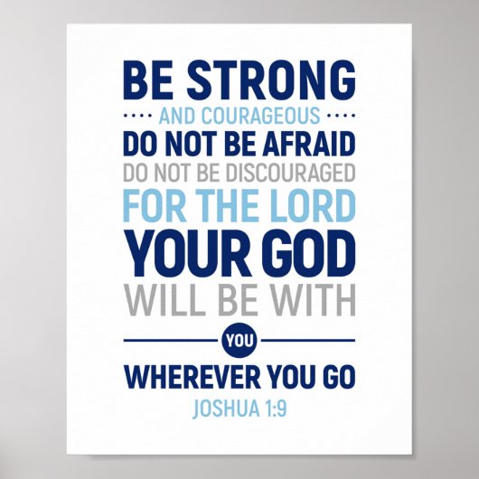 Poster Soyez Forts Et Courageux, Joshua 1:9 (Devant)