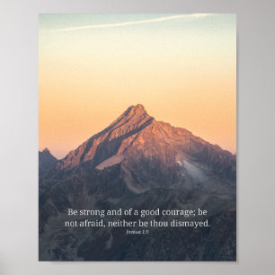 Poster Soyez Forts Et De Bon Courage Josué 1:9 Écriture