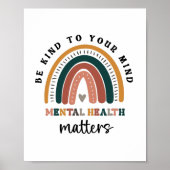 Poster Soyez Gentil À Votre Esprit, La Santé Mentale Comp (Devant)