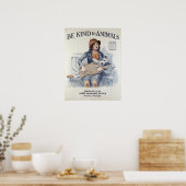 Poster Soyez gentil avec les animaux-Chien (Cuisine)
