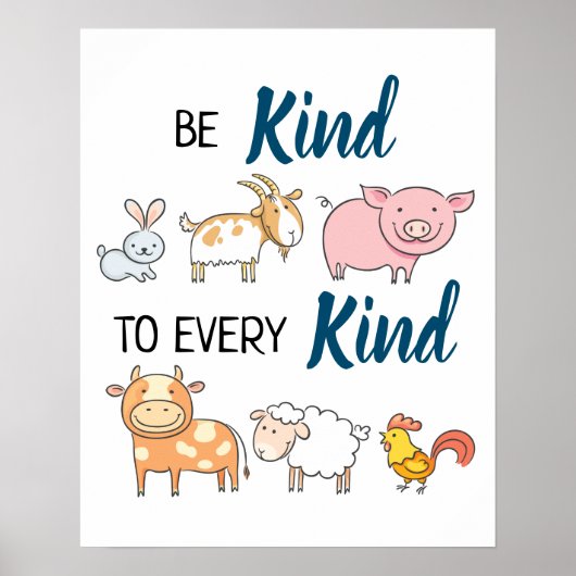 Poster Soyez gentil avec toutes sortes mignonnes caricatu (Devant)