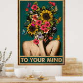 Poster Soyez Gentil Avec Votre Fleur Fille D'Esprit (Cuisine)