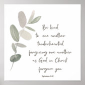 Poster Soyez gentil, botanique minimaliste (Devant)