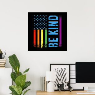 Poster Soyez Gentil Lgbt Lgbtq Fierté Gay Arc-en-ciel