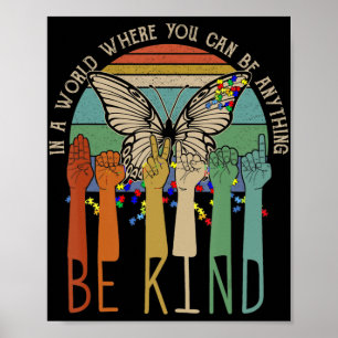 Poster Soyez gentil Sensibilisation sur l'autisme ASL Mam