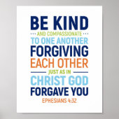 Poster Soyez Gentils Et Compassionnés, Éphésiens 4:32 (Devant)