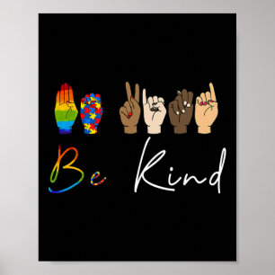 Poster Soyez Gentils Sensibilisation sur l'autisme Lgbt F