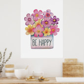 Poster Soyez heureux (Cuisine)