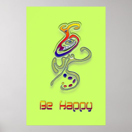 Poster Soyez heureux Alien, Abstrait (Devant)