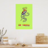 Poster Soyez heureux Alien, Abstrait (Cuisine)