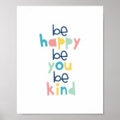 Poster Soyez Heureux Que Vous Soyez Un Mur De Typographie (Devant)