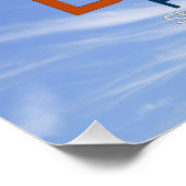 Poster Soyez heureux Word Cloud dans Blue Sky Inspire (Coin)