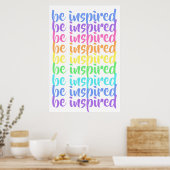 Poster "Soyez inspiré" Arc-en-ciel (Cuisine)