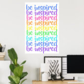 Poster "Soyez inspiré" Arc-en-ciel (Bureau à domicile)
