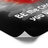 Poster Soyez Le Changement Dahlia Flower Inspirational Ci (Coin)