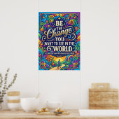 Poster Soyez Le Changement Inspirant (Cuisine)