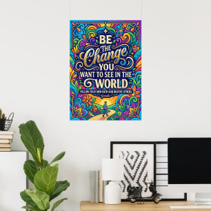 Poster Soyez Le Changement Inspirant