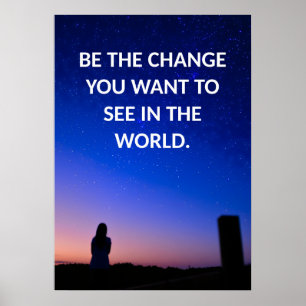 Poster Soyez le changement que vous voulez voir dans l'af