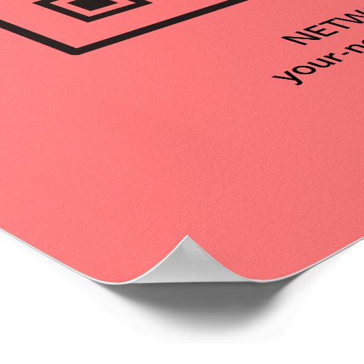 Poster Soyez notre invité Internet QR Code Mot de passe W (Coin)