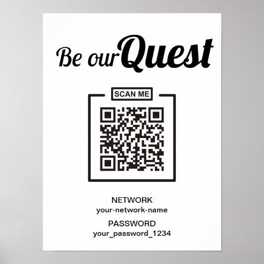 Poster Soyez notre invité l Scan to Connect QR Code WIFI (Devant)