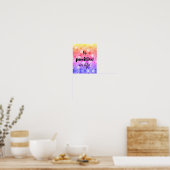 Poster Soyez Positive Motivationnelle Fleurs Lumineuses (Cuisine)