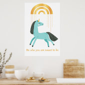 Poster Soyez Qui Vous Êtes Blue Unicorn (Cuisine)
