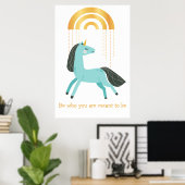 Poster Soyez Qui Vous Êtes Blue Unicorn (Bureau à domicile)