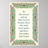 Poster Soyez qui vous êtes et dites ce que vous ressentez (Devant)