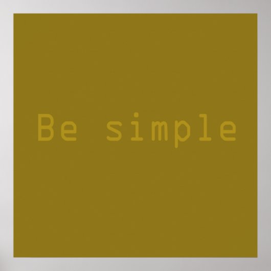 Poster soyez simple (Devant)