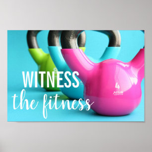 Poster Soyez témoin des kettlebells de forme physique de