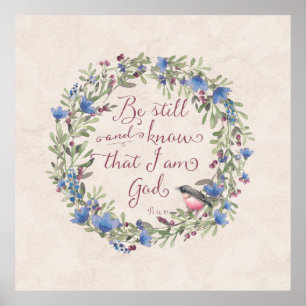 Poster Soyez toujours et sachez - Psaume 46:10