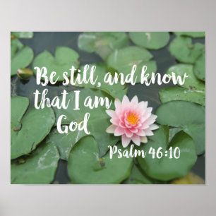 Poster Soyez toujours et sachez que je suis Dieu Bible ch