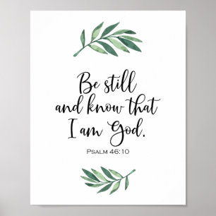 Poster Soyez toujours et sachez que je suis Dieu - Psaume
