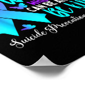 Poster Soyez Turquoise Violet Ribbon Prévention du suicid (Coin)