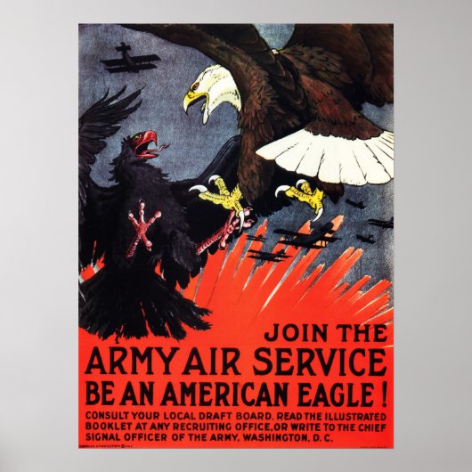 Poster Soyez Un Aigle Américain ! Rejoignez Le Service Aé (Devant)