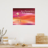 Poster Soyez un Flamant rose citatif motivationnel (Cuisine)