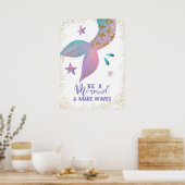 Poster Soyez une sirène et faites une citation des vagues (Cuisine)