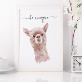 Poster Soyez unique Lama Nursery Child Woodland