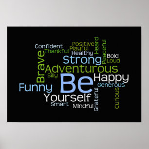 Poster Soyez votre propre source d'inspiration Word Cloud