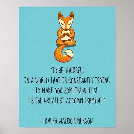 Poster Soyez vous Emerson Citation avec Fox (Devant)