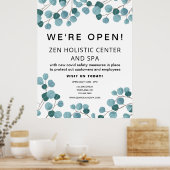 Poster Spa d'affaires réouverture Turquoise Black Botaniq (Cuisine)