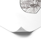 Poster Spa de salon de beauté florale noire et blanche (Coin)