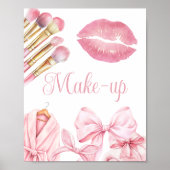 Poster Spa Party Pink Birthday Make-up Sign (Devant)