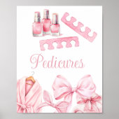 Poster Spa Party Pink Birthday Pedicure Sign (Devant)