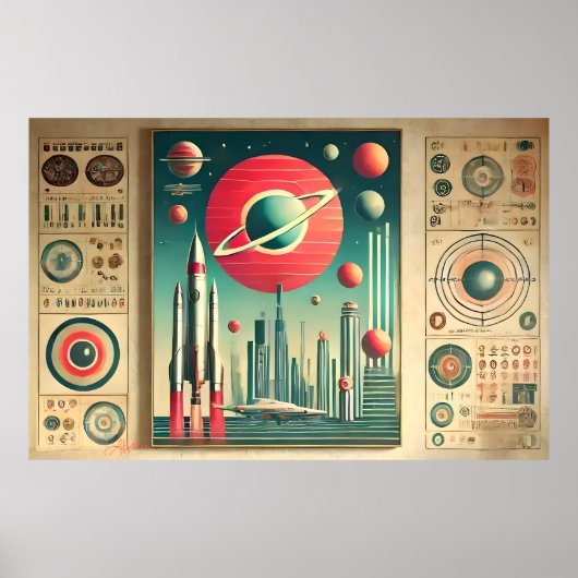 Poster Space Age Interplanetary Coordinates Alien Relic (Devant)